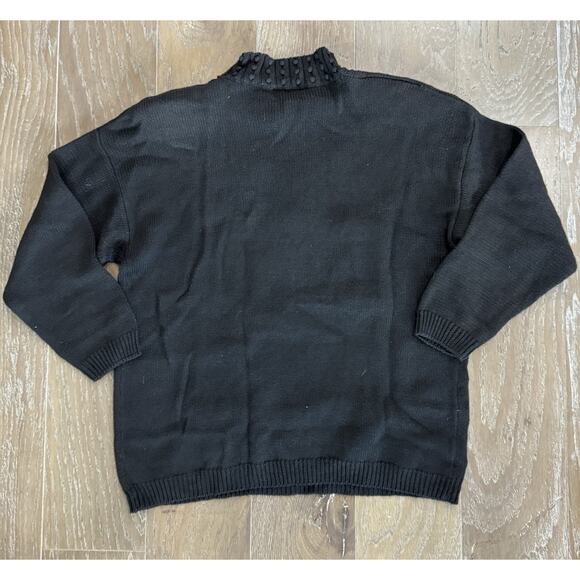 VTG Christmas Sweater Pullover Black Embroidered Beaded XLNutcracker Ugly party - Picture 4 of 5